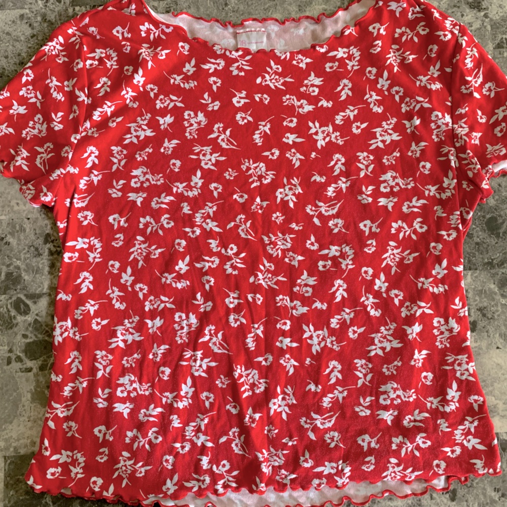 Macy’s Red and White Hawaiian shirt